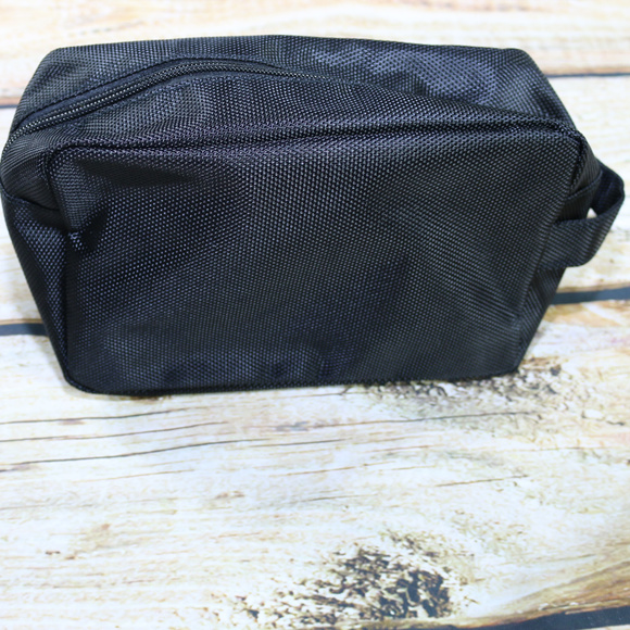 Mens Black Toiletry Bag Dopp Kit - Picture 4 of 7